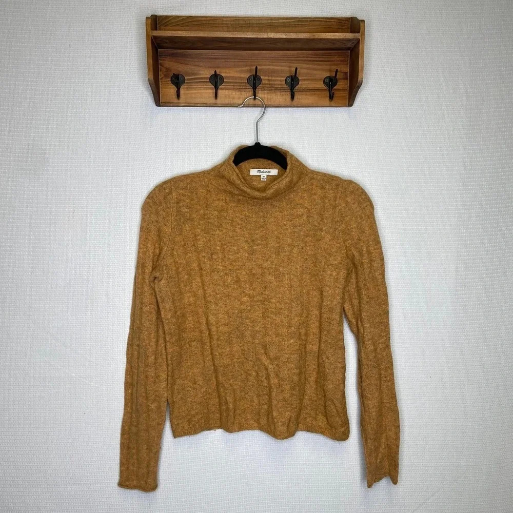 Madewell | Mockneck Mustard Sweater Alpaca Wool